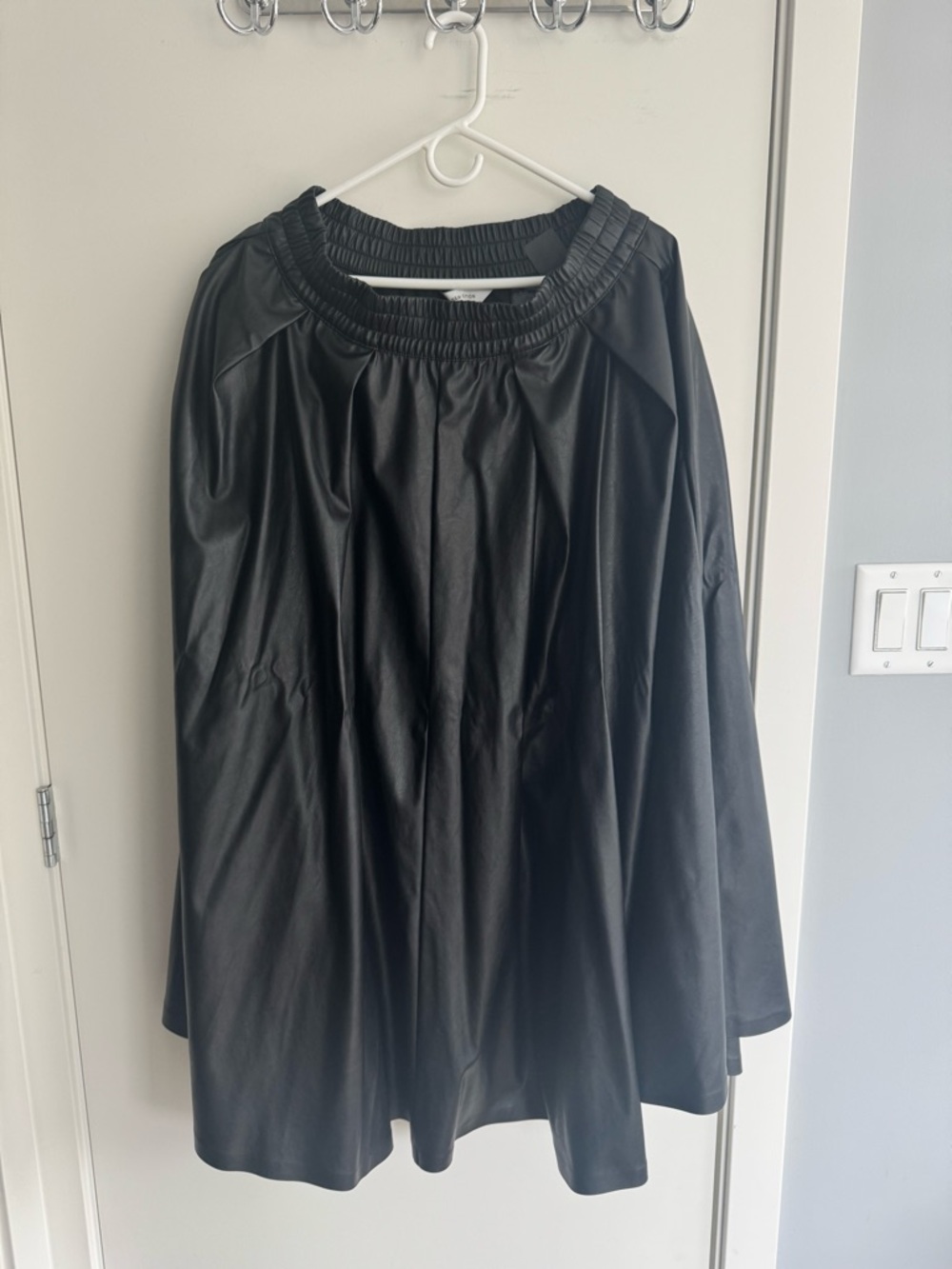 H&M Black Faux Leather Maxi Skirt